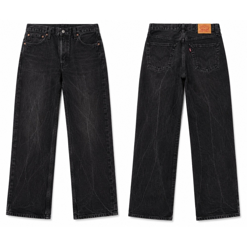 Levi Jeans Mens 34x34 Black 501 Original Fit Straight Leg Button Fly 00501-2442